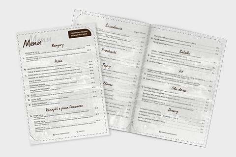 Menu restauracji